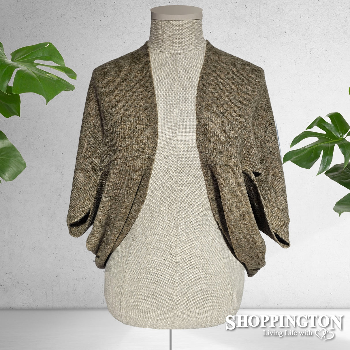 Wool Blend Shrug - Taupe