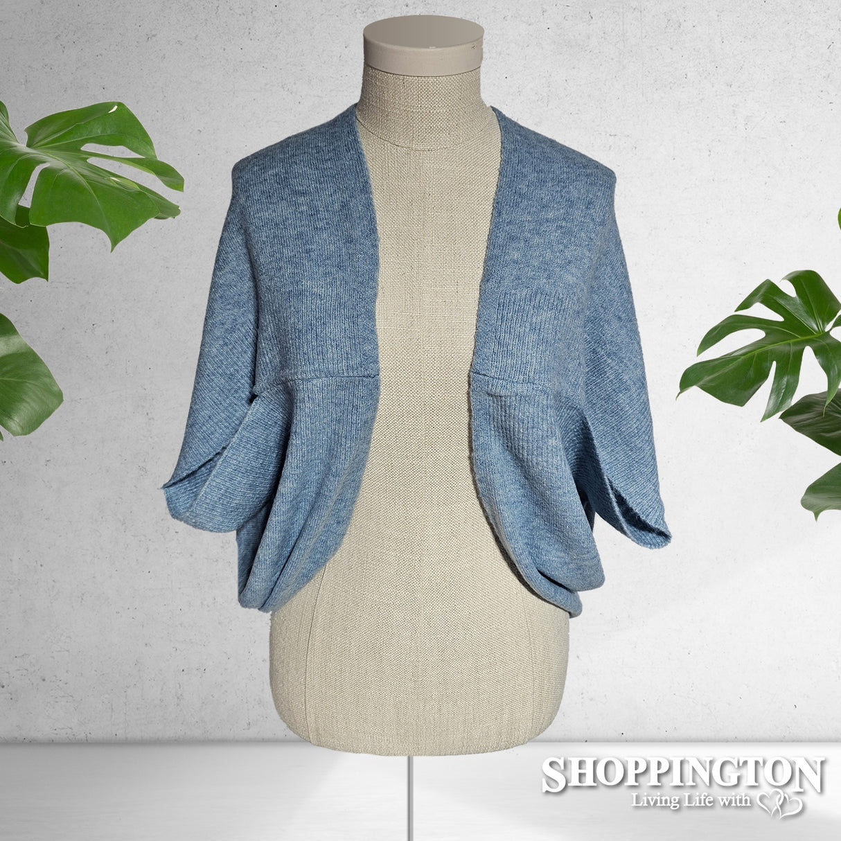 Wool Blend Shrug - Blue