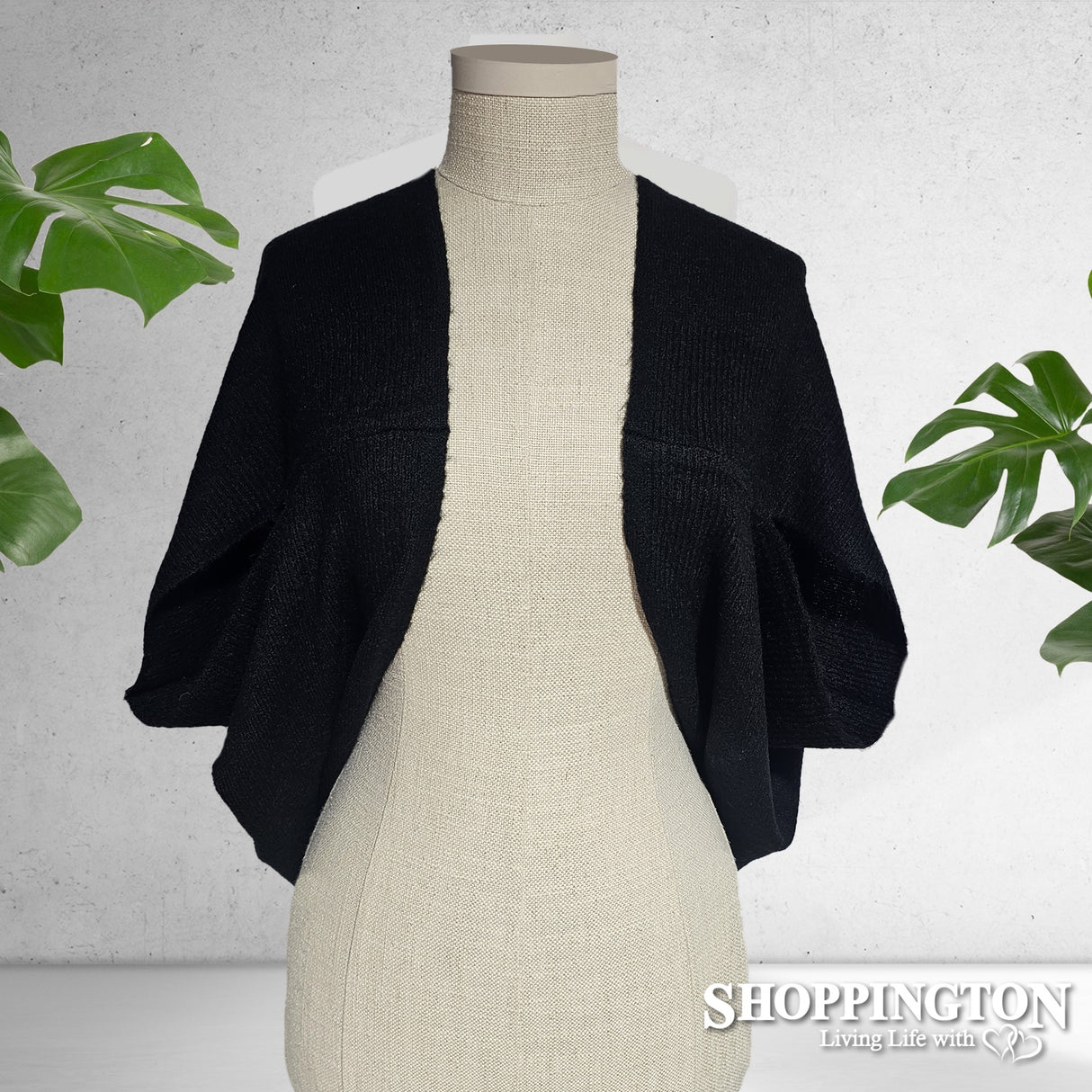 Wool Blend Shrug - Black