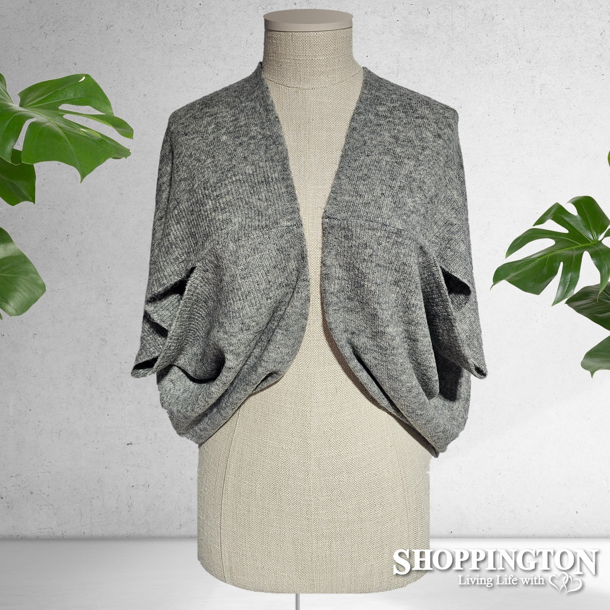 Wool Blend Shrug - Grey