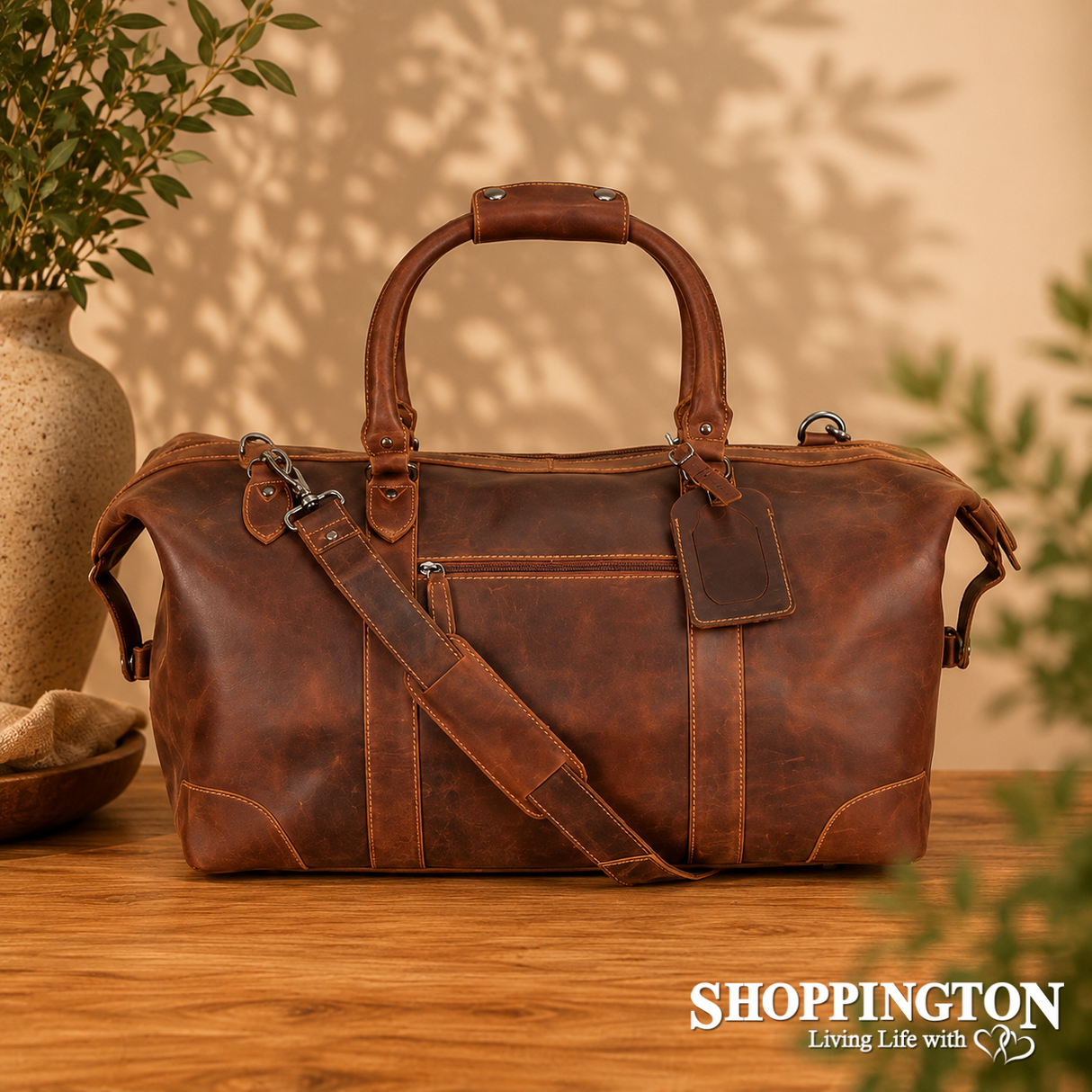 100% Leather Pioneer Weekender Bag