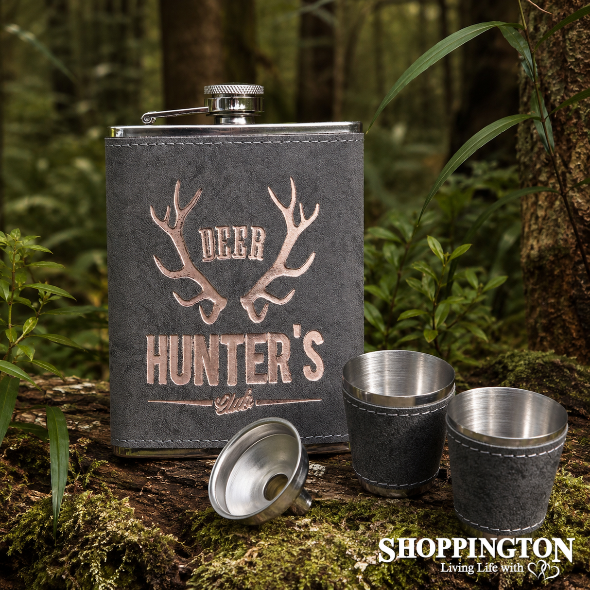 Deer Hunter Hip Flask Set