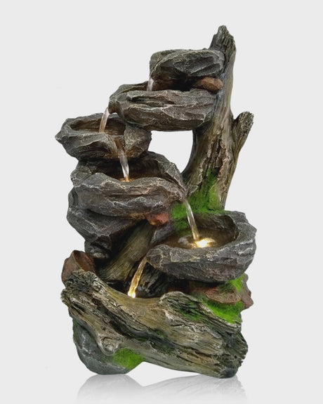 Water Fountain - Rock & Wood (indoors)