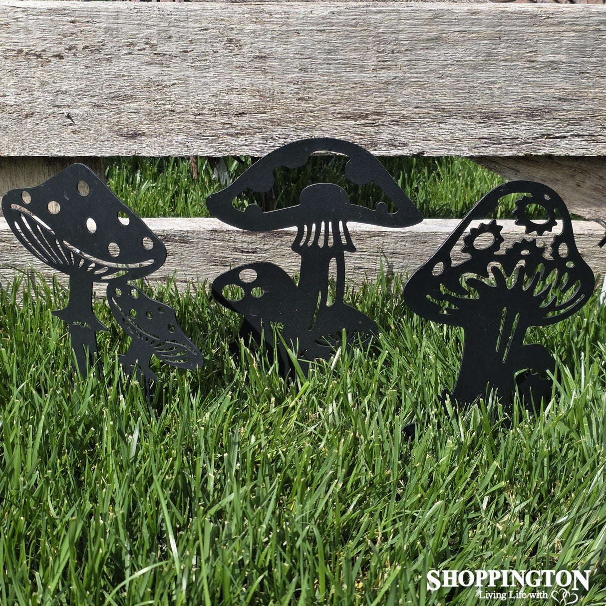 Set of 3 Mushroom Garden Stakes