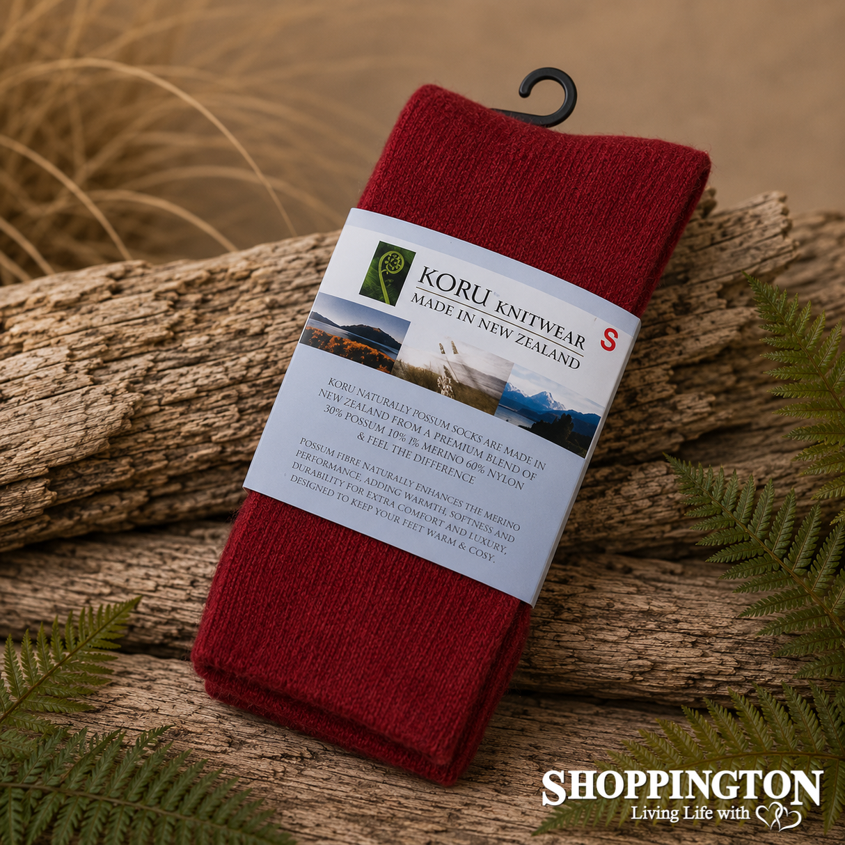Possum Merino - Dress Socks / Red