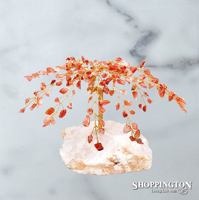 Crystal Tree - Carnelian with Crystal Base