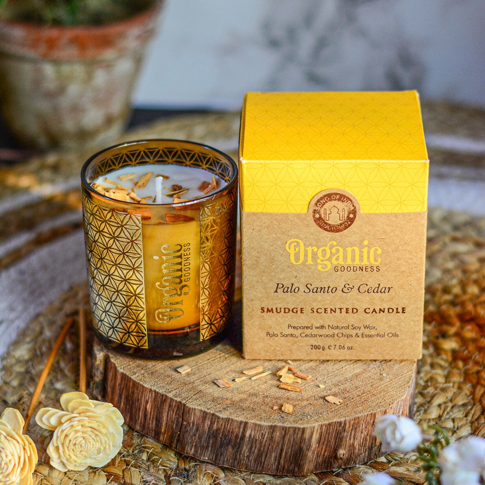 Organic Goodness - Smudge Scented Candles / Palo Santo & Cedar