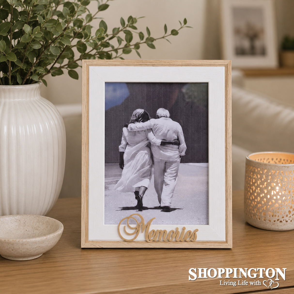 Designer Natural Wood Photo Frame Memories