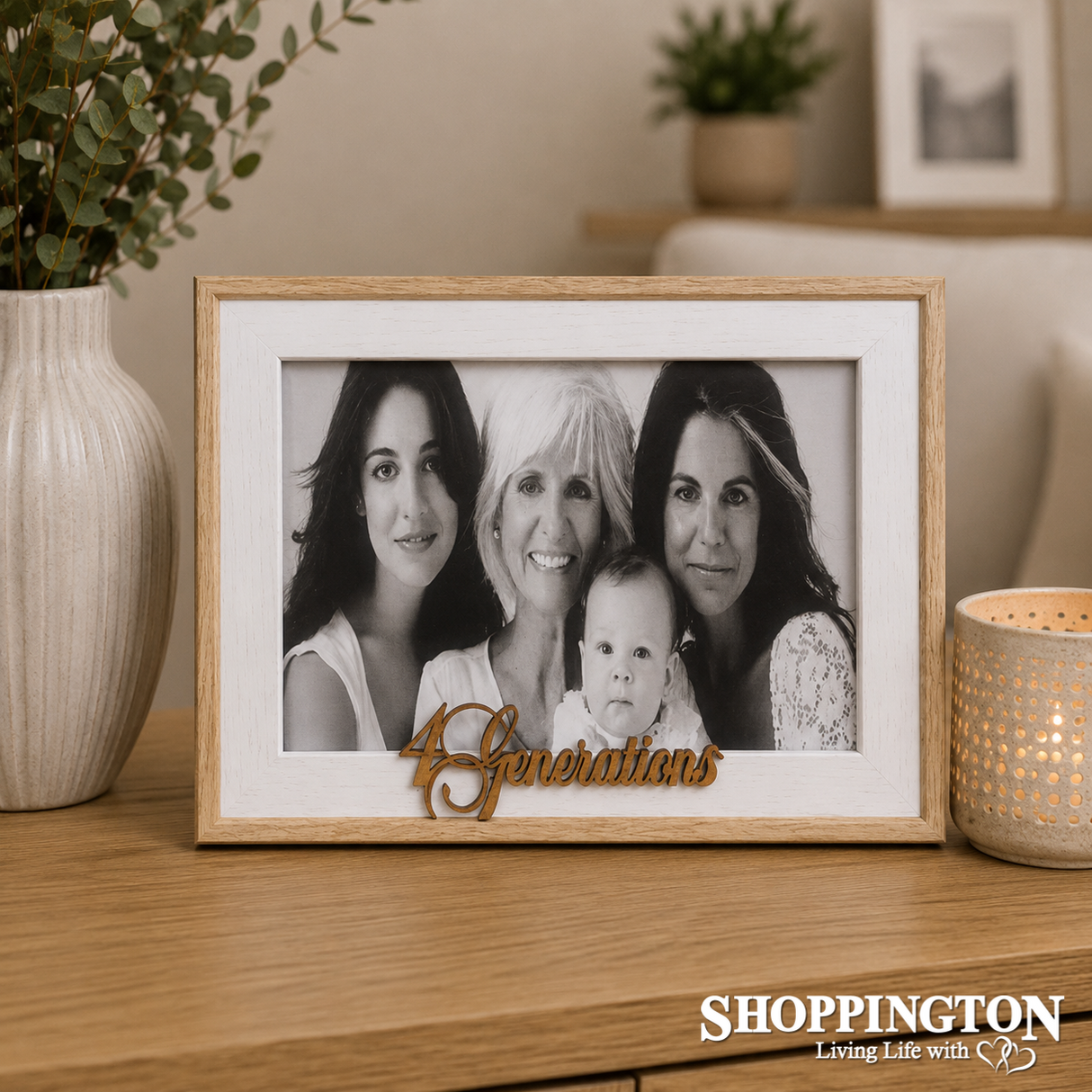 Designer Natural Wood Photo Frame 4 Generations