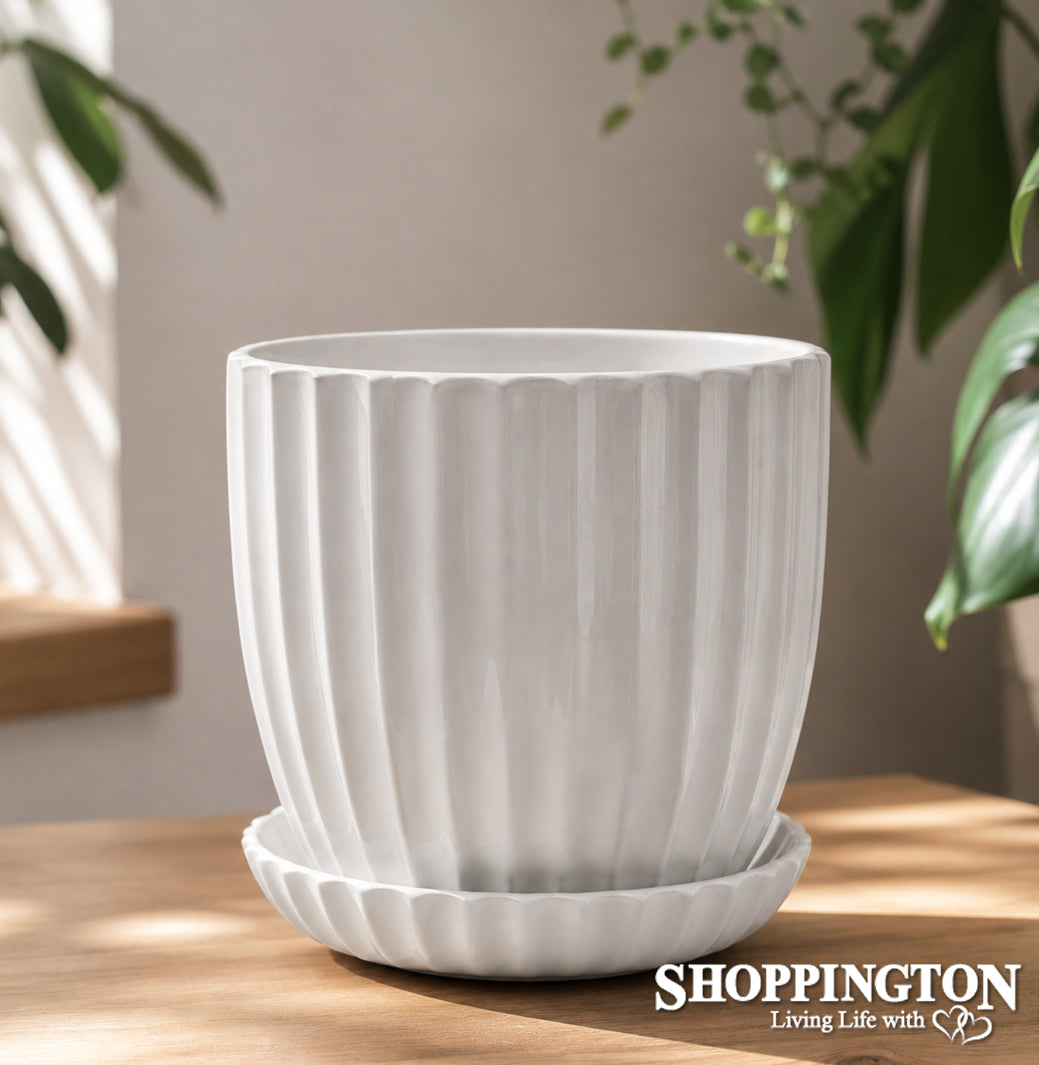 Pot Planter - Ridge Pot with Saucer