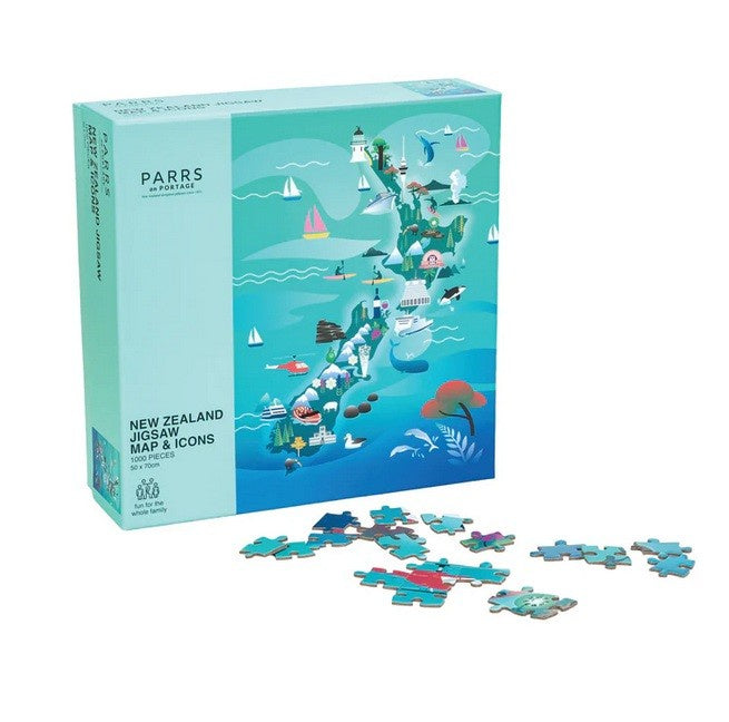 New Zealand Jigsaw - Map & Icons