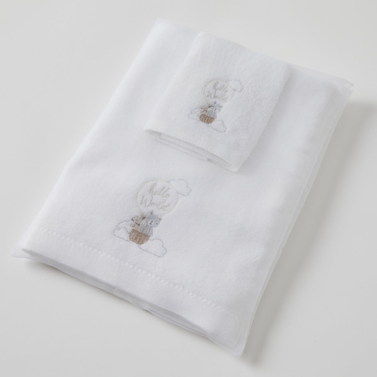 Hello World Baby Towel and Face Wash Gift