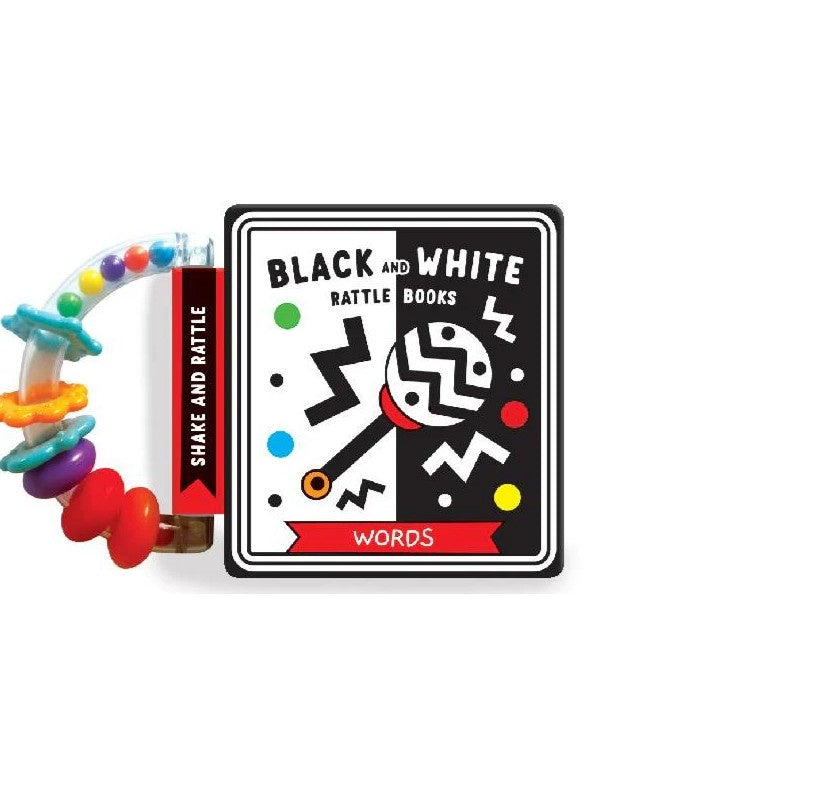 Black & White Words Rattle Book