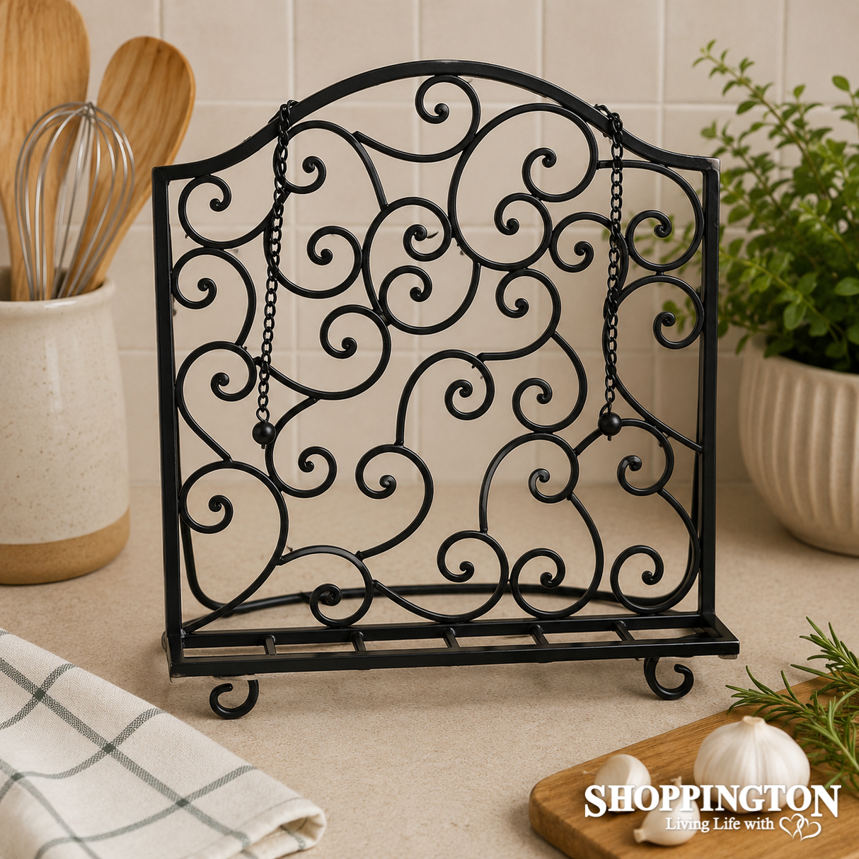 Recipe Book Stand - Silver/Copper Tones