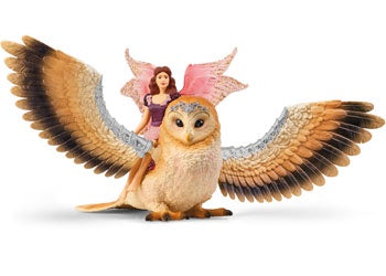Schleich - Fairy In Flight On Glam-Owl