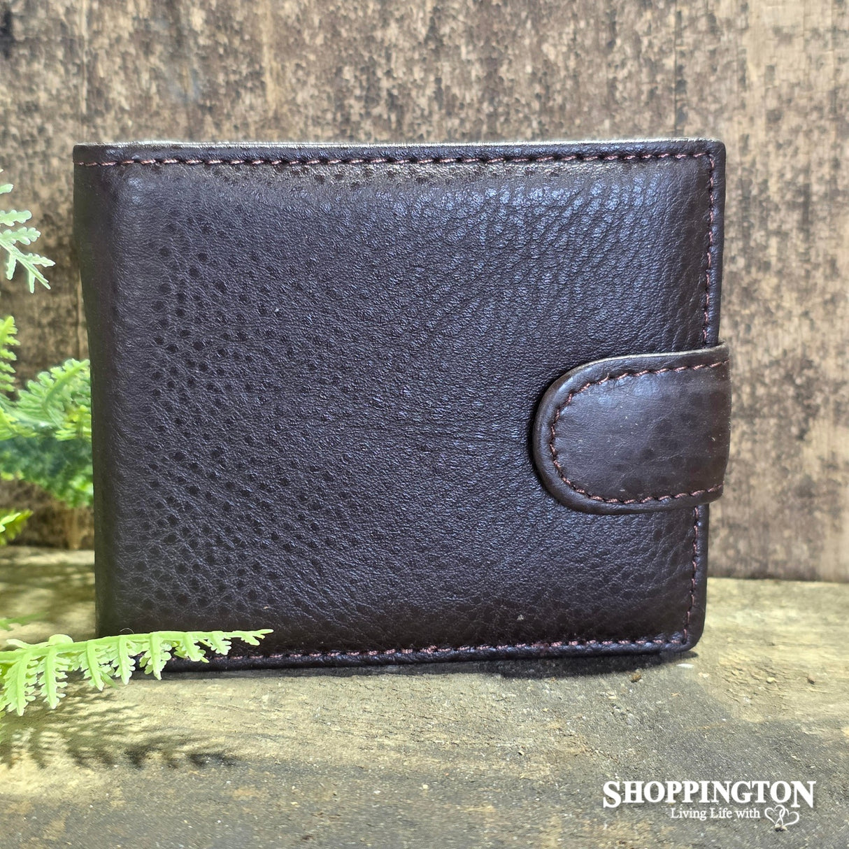Genuine Leather Mens Plain Wallet - Brown