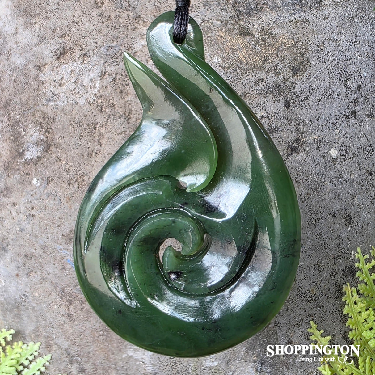 Pounamu Double Koru Hook