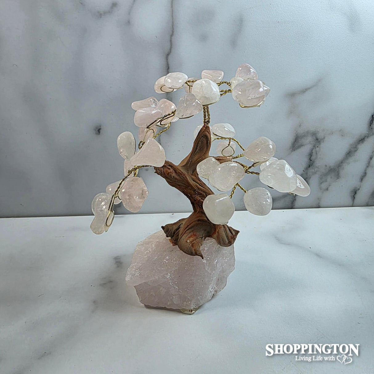 Gemstone Tree 15cm Rose Quartz - Rose Quartz Base