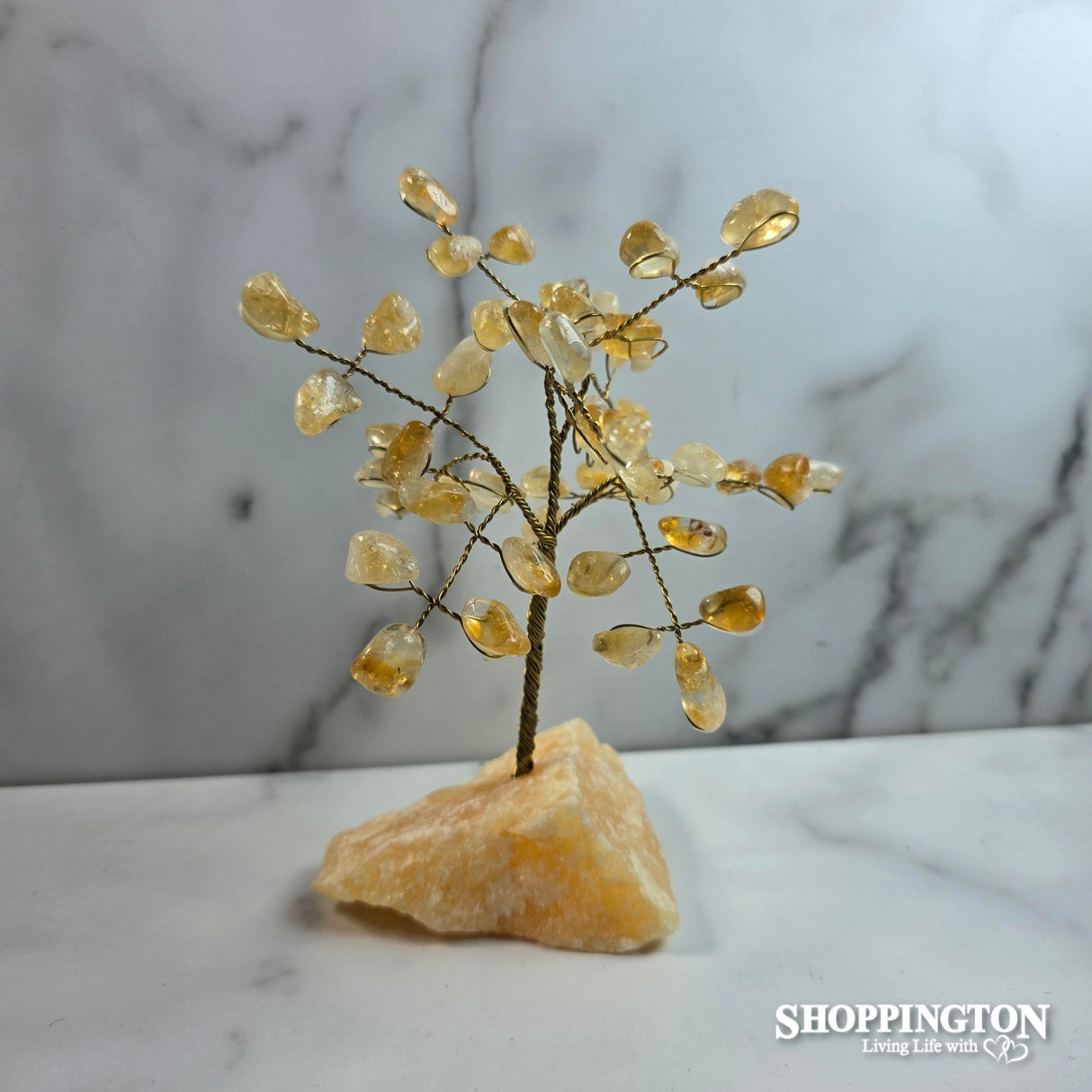 Crystal Gemstone Wire Tree - Citrine 16cm