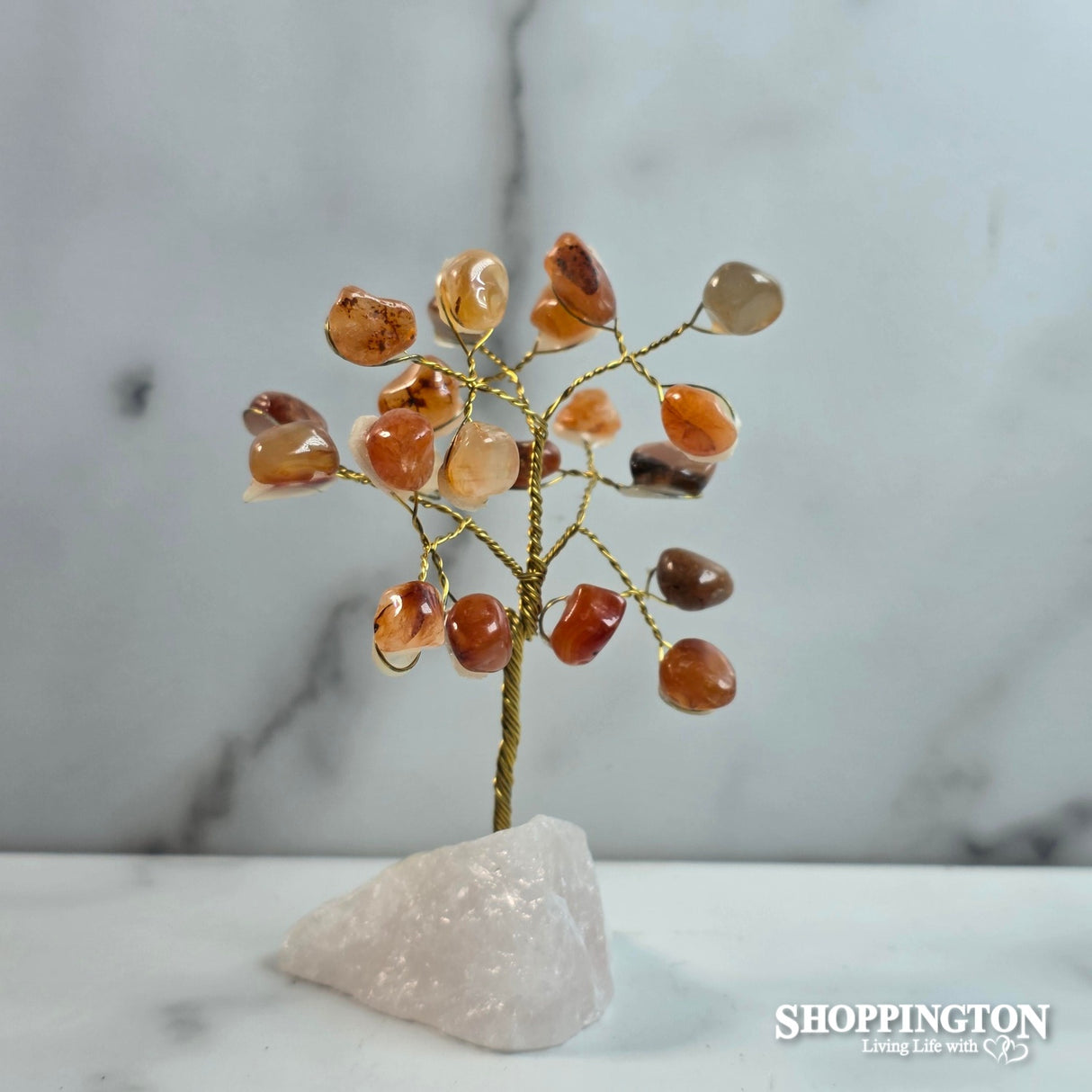 Crystal Gemstone Wire Tree Carnelian - 12cm