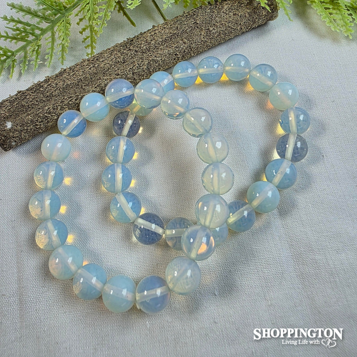 Crystal Gemstone Bead Bracelet - Opalite