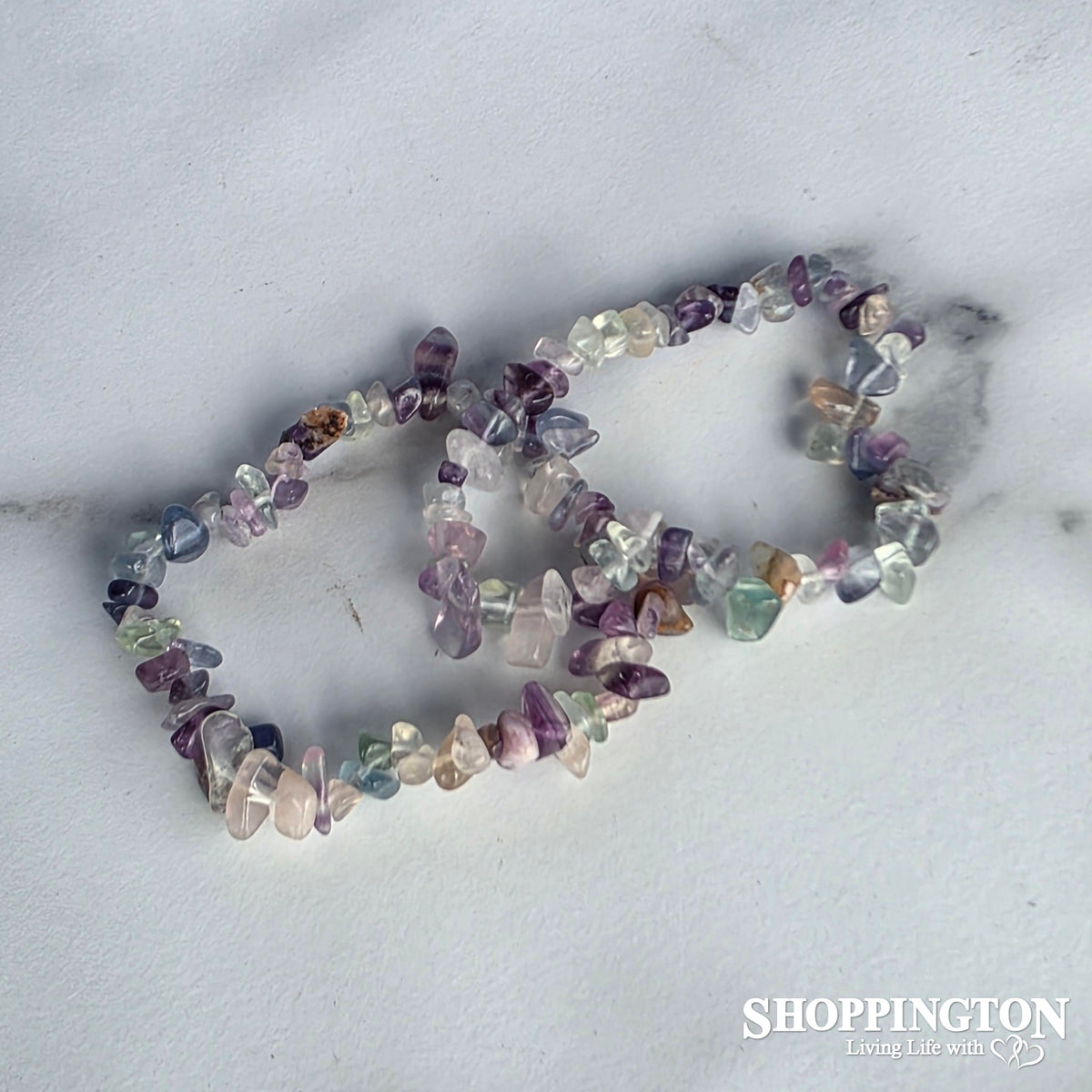 Crystal Gemstone Chip Bracelet - Flourite