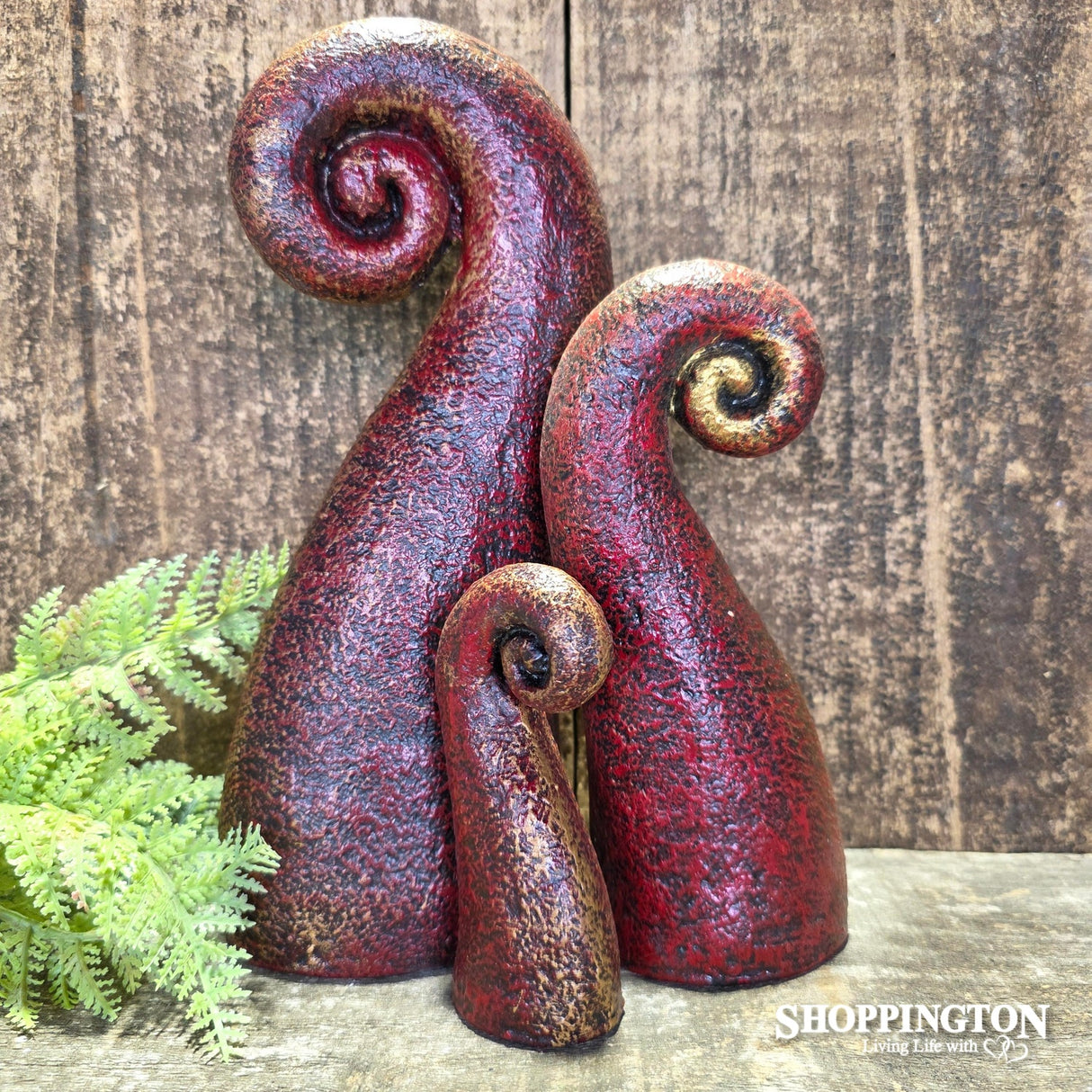 Pottery Koru (Set of 3) / Red