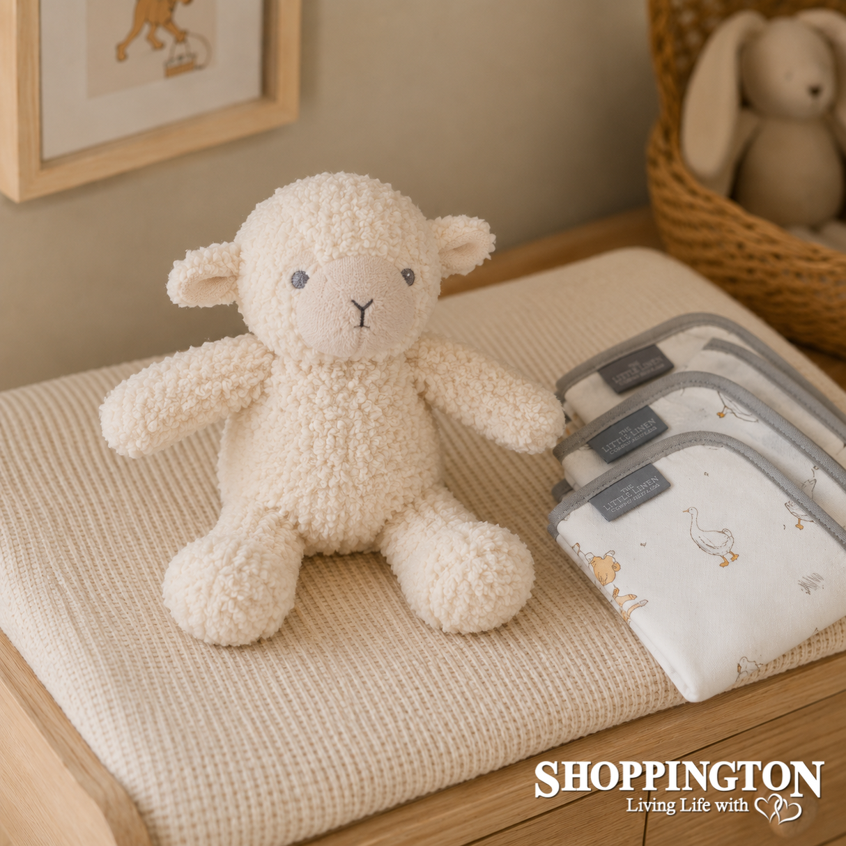 Little Linen Plush Toy & Washers - Farmyard Lamb