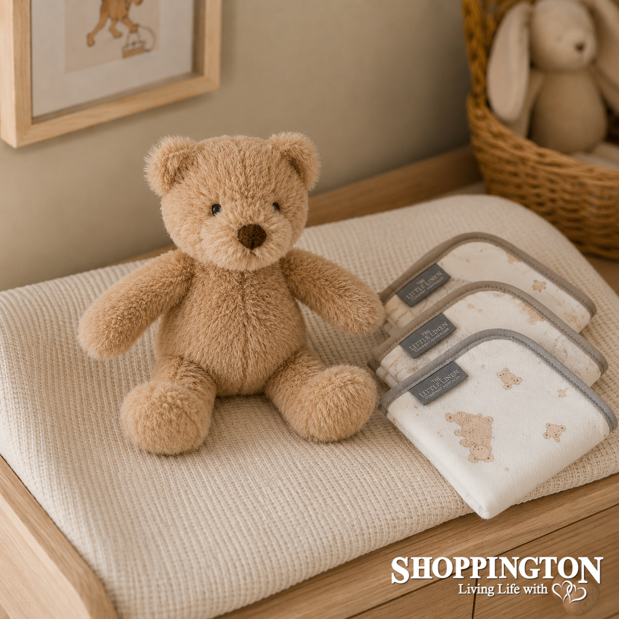Little Linen Plush Toy & Washers - Nectar Bear