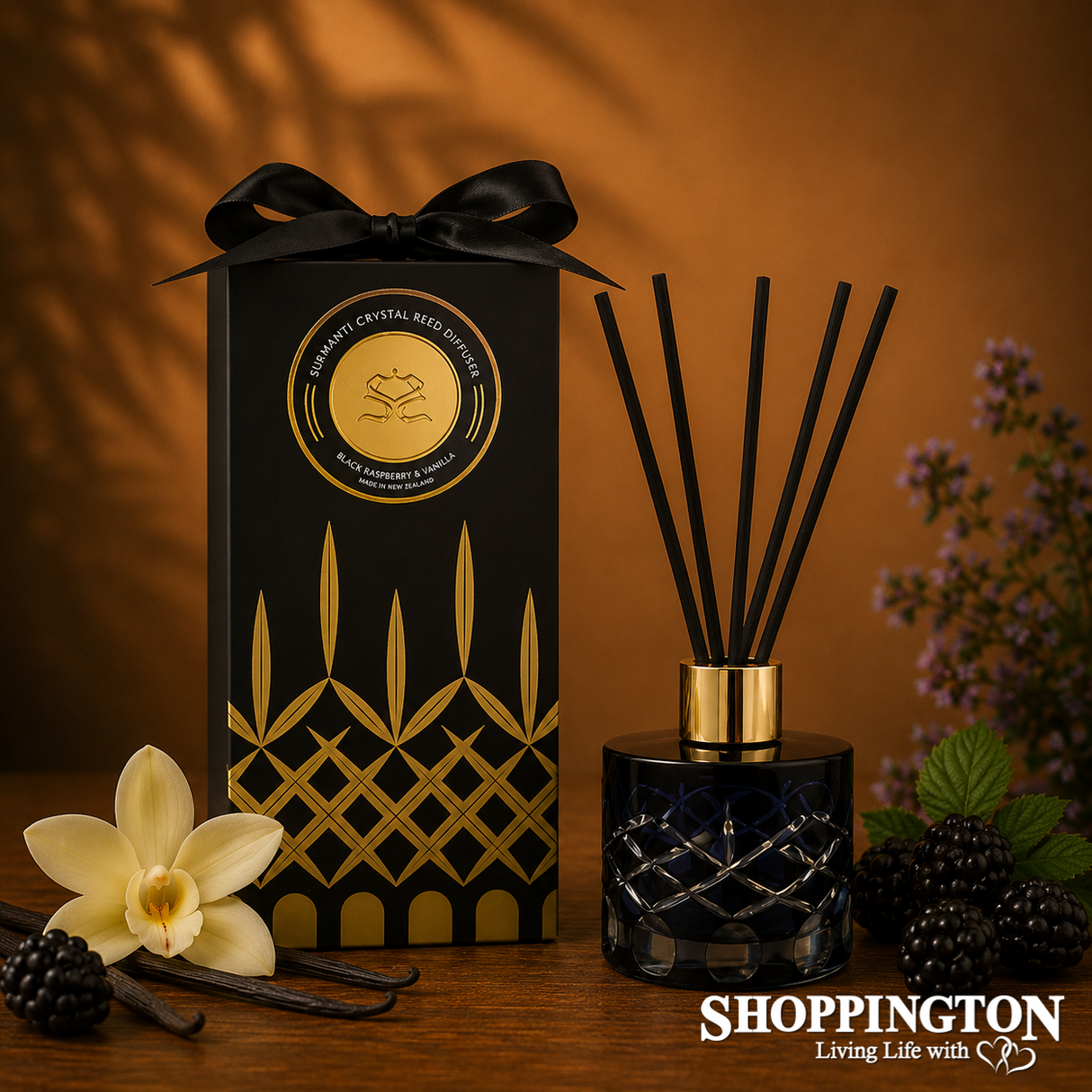 Surmanti Crystal Reed Diffuser Black Raspberry & Vanilla