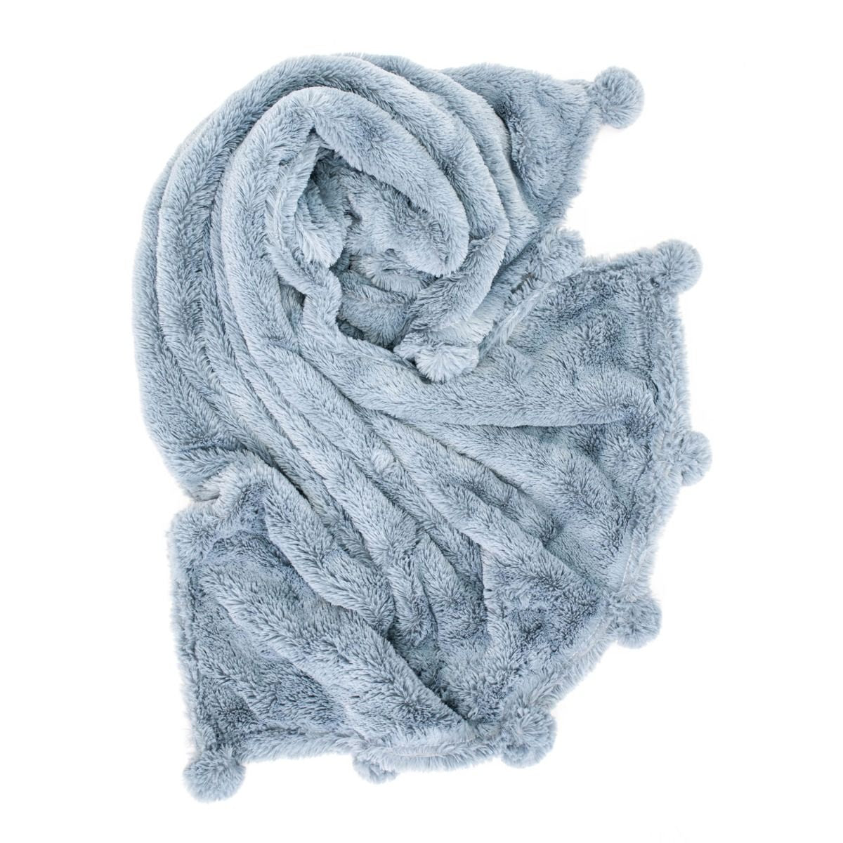 Weegoamigo Plush Pom Pom Blanket - Midnight
