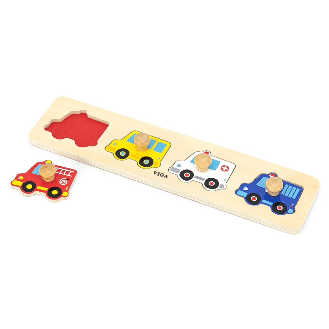 Viga - Wooden Vehicles Knob Puzzle