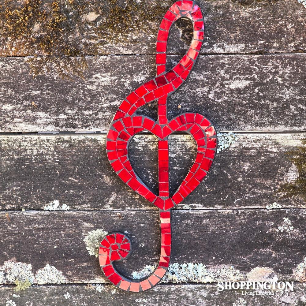 z Mirror Mosaic Music Treble Cleff / Red
