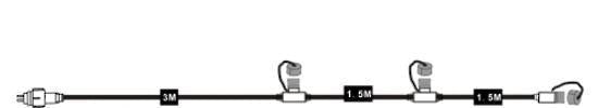 zwf Pondline 2 Pin Cable with 3 Connectors