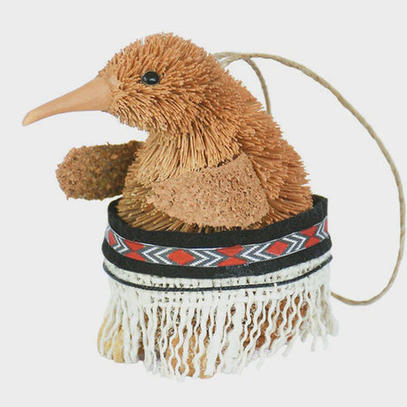 Kiwi with Piupiu Xmas Decoration