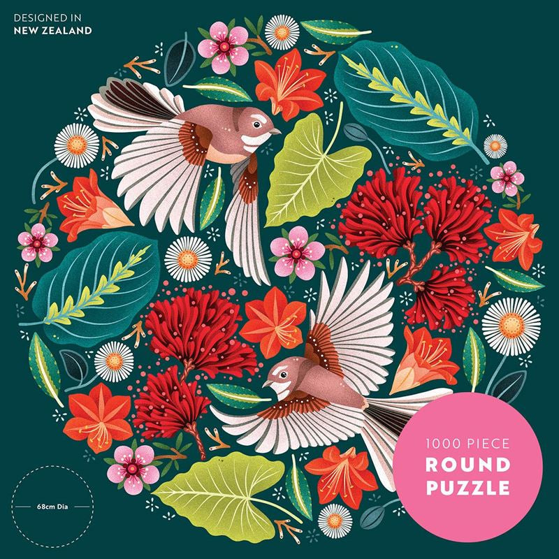 Chirpy Fantails Round 1000 Piece Puzzle