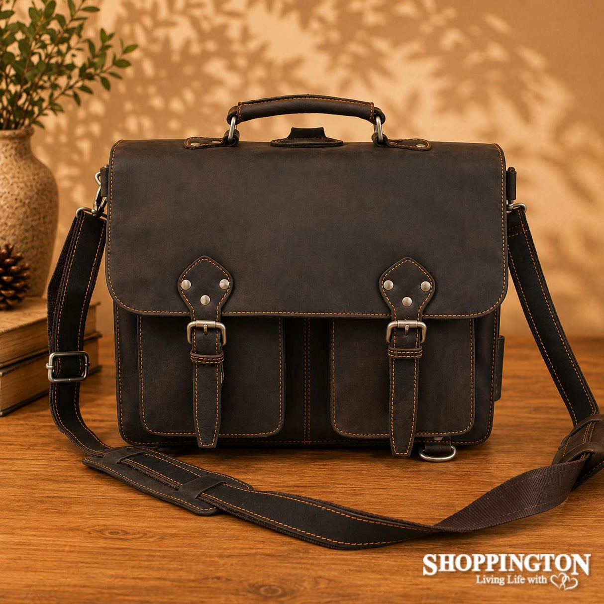 100% Leather Backpack And Laptop Bag
