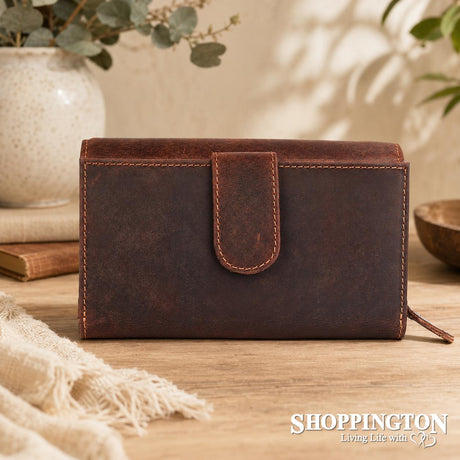 100% Leather Brighton Wallet - Sand