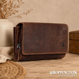 100% Leather Brighton Wallet - Sand
