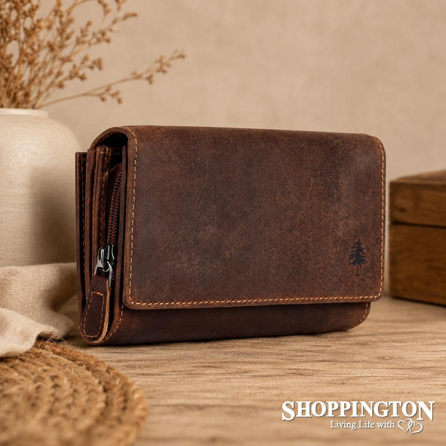 100% Leather Brighton Wallet - Sand