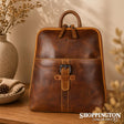 100% Leather Hartley Backpack - Camel