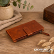 100% Leather Katie Wallet - Tan