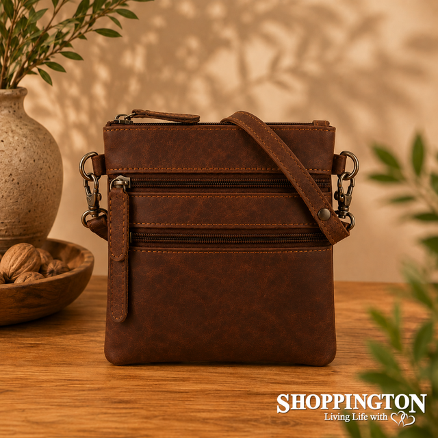 100% Leather Kempsey Sling Bag - Sand