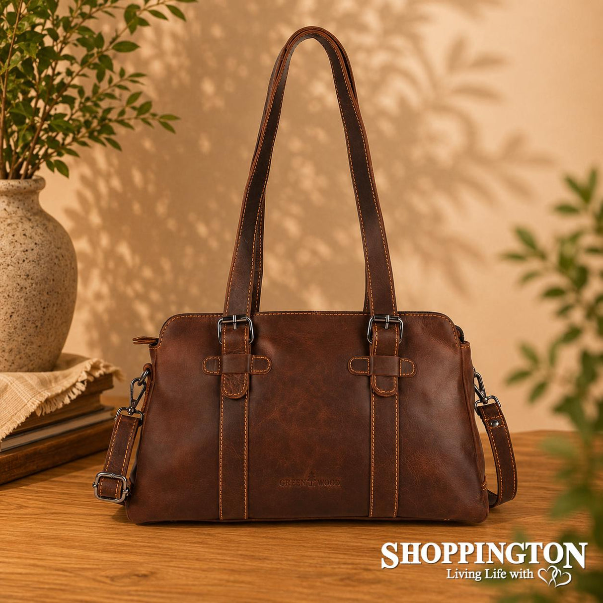 100% Leather Marlow Tote Bag - Sandal