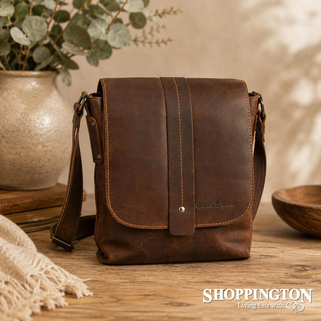 100% Leather Mini Messenger Henrik - Sand