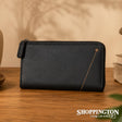 100% Leather Wallet Aurora RFID - Black