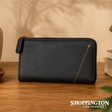 100% Leather Wallet Aurora RFID - Black