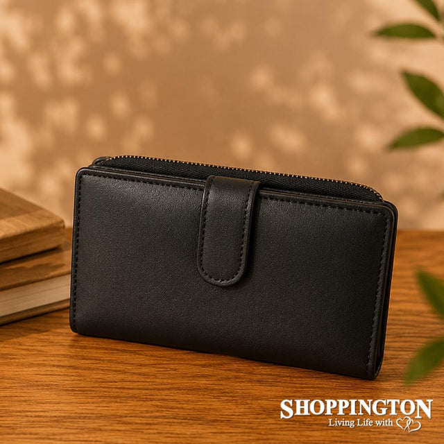 100% Leather Wallet Nova RFID - Black