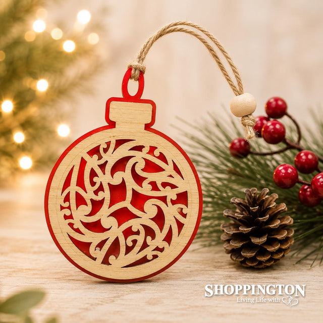 100% NZ Made Bauble: Koru Circles (Red)