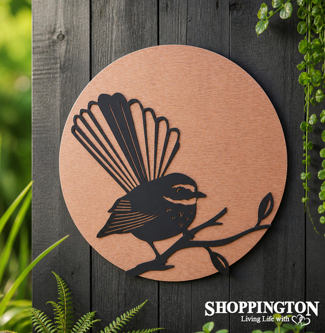 100% NZ Made Brushed Copper Circle - Fantail Wall Art